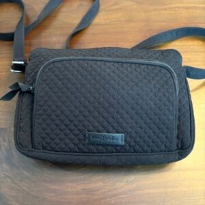 Vera Bradley Black Quilted Messenger Bag